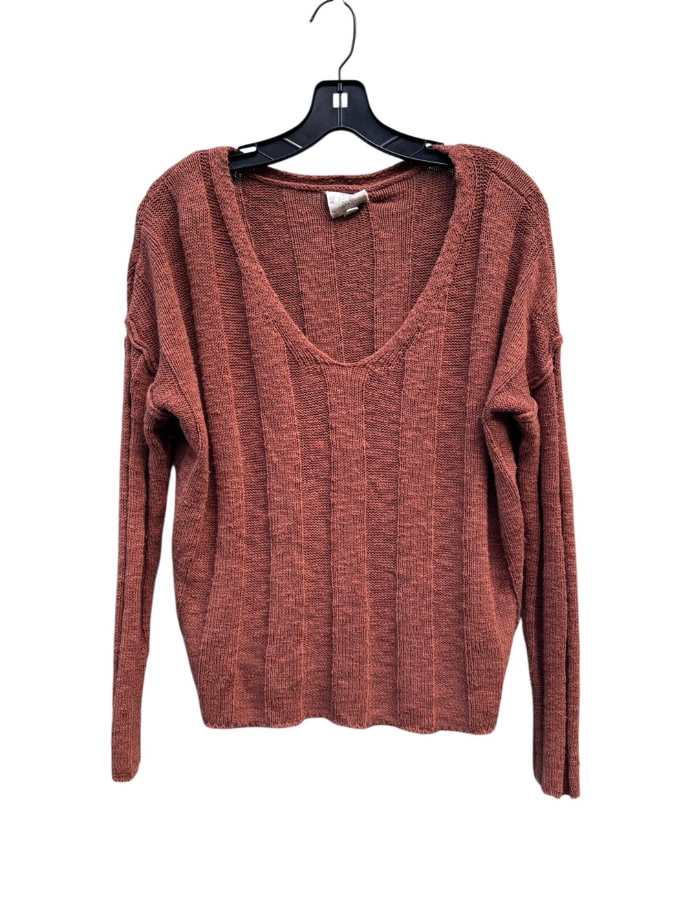 Hippie Rose Women's Knit Sweater Top in Burnt Orange Size medium